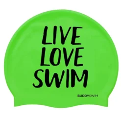 Live Love Swim Silicone Swimming Cap